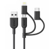 کابل تبدیل 3in1 انکر مدل PowerLine A8436 طول 0.9 متر